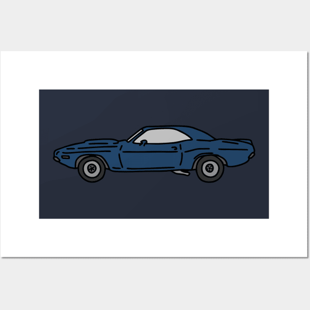 side vintage muscle car view Wall Art by fokaction